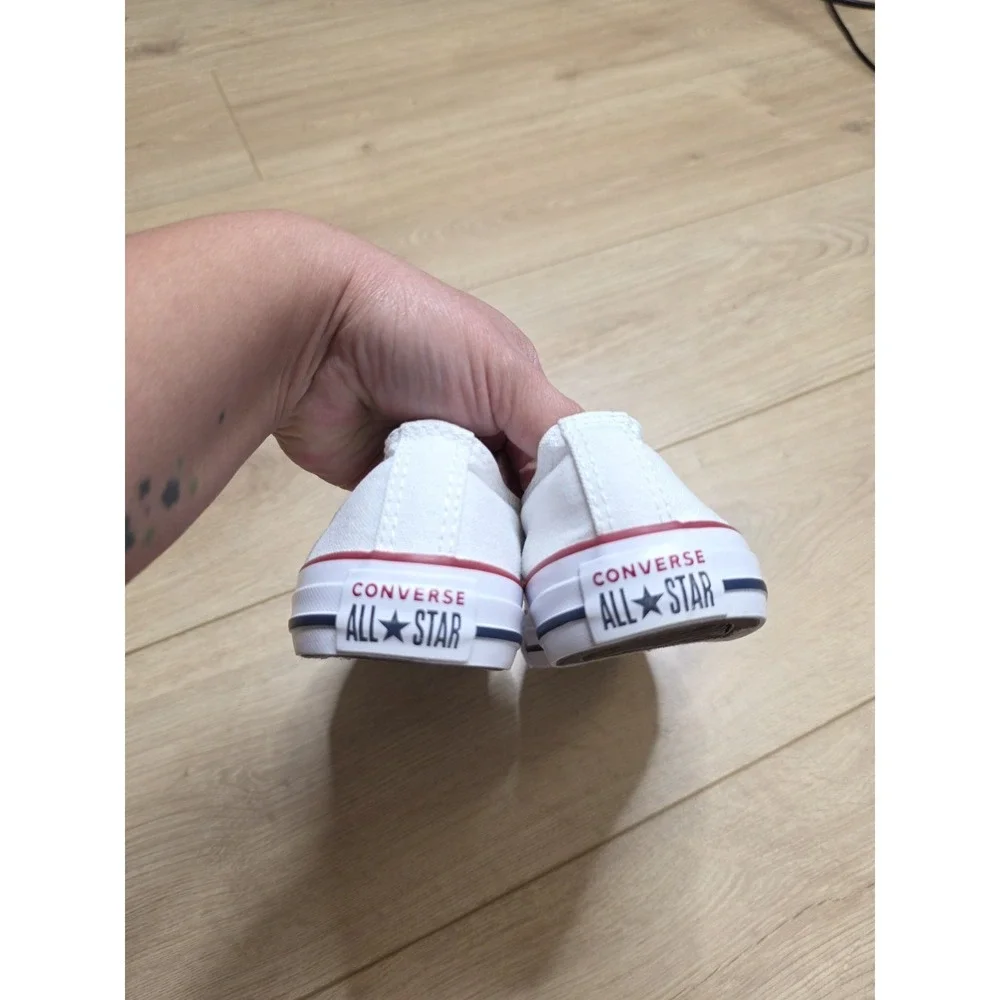 Converse Chuck Taylor All Star Shoes Sneaker White Canvas Big Kids Youth Size 3